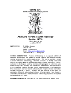 ASM 275 Forensic Anthropology