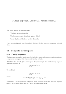 MA651 Topology. Lecture 11. Metric Spaces 2.
