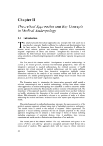 Chapter II Theoretical Approaches and Key Concepts in Medical