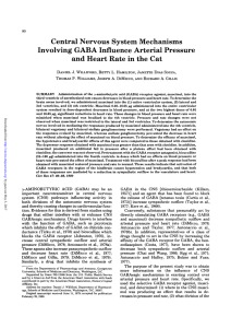 Central Nervous System Mechanisms Involving GABA Influence