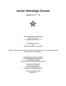Junior Astrology Course - The Rosicrucian Fellowship