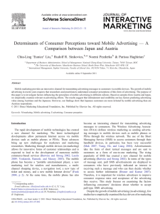 Determinants of Consumer Perceptions toward Mobile Advertising