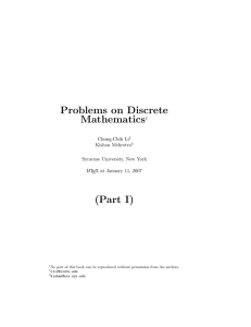 Problems on Discrete Mathematics1 (Part I)