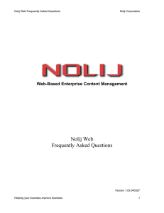 Nolij Web Frequently Asked Questions