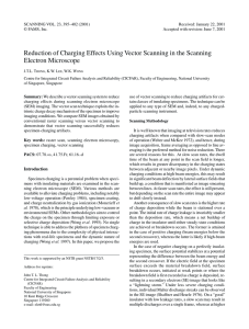 Reduction of charging effects using vector scanning in the scanning