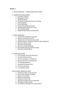 Module 1: 1. MEDIA OVERVIEW – 1 WEEK DEDICATED COURSE 2