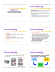 Social Psychology Social Thinking Social Thinking Social Thinking