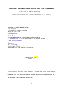 Money Supply, Interest Rate, Liquidity and Share Prices