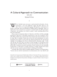 A Cultural Approach to Communication