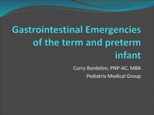 Gastrointestinal Emergencies of the term and preterm infant