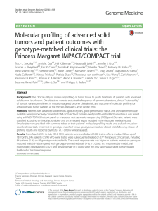 Molecular profiling of advanced solid tumors and patient outcomes