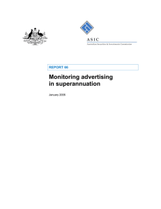 Monitoring advertising in superannuation