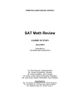 SAT Math Review - Pompton Lakes School