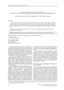 Mental disorders as complex networks