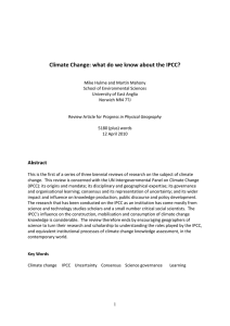 Climate Change: what do we know about the IPCC?