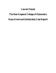 Lauren Fiscale The New England College of Optometry Hoya Grant