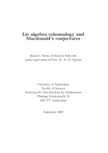 Lie algebra cohomology and Macdonald`s conjectures