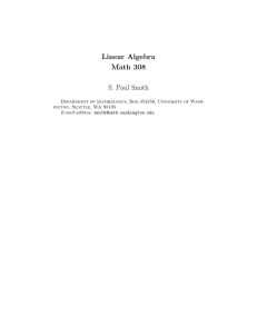 Linear Algebra Math 308 S. Paul Smith