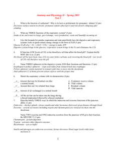 Anatomy and Physiology II – Spring 2015 Test 3 1. What is the