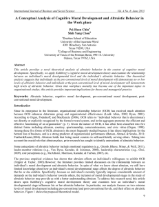 A Conceptual Analysis of Cognitive Moral Development and