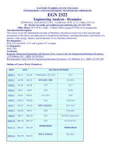 Engineering Analysis - Dynamics