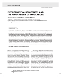 environmental robustness and the adaptability of