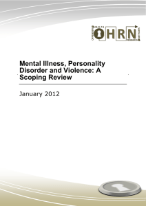Mental Illness, Personality Disorder and Violence