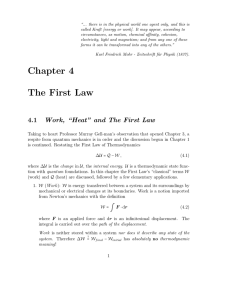 Chapter 4 The First Law - Physics | Oregon State University