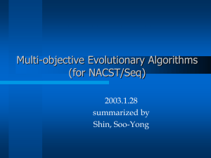 Multiobjective Evolutionary Algorithms (for NACST/Seq)
