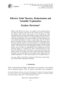 Effective Field Theories, Reductionism and Scientific Explanation