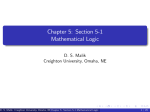 Chapter 5: Section 5-1 Mathematical Logic