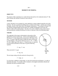Moment of Inertia - Ryerson Department of Physics