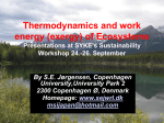 Thermodynamics and work energy (exergy) of Ecosystems