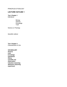 LECTURE OUTLINE 1