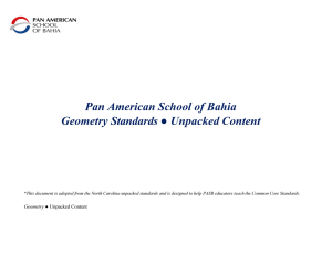 Pan American School of Bahia Geometry Standards Unpacked