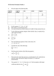 FP1 Revision Worksheet Number 1