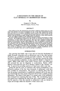 a discussion on the origin of clay minerals in sedimentary rocks