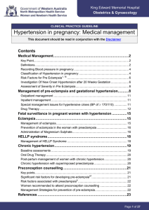 Hypertension in Pregnancy: Medical Management of