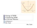 -Energy of SHM -Comparing SHM to Circular Motion