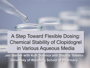 Chemical Stability of Clopidogrel in Various Aqueous Media