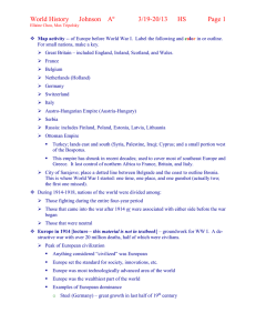 World History notes 3-19-13 Intro to WW I