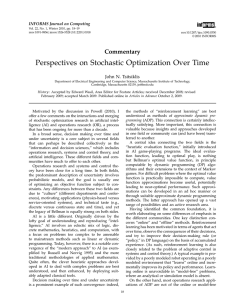 Perspectives on Stochastic Optimization Over Time