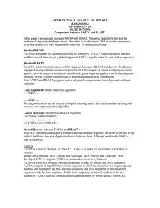 FASTA is a program for database searching by homology. FASTA