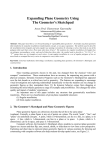 Expanding Plane Geometry Using The Geometer`s Sketchpad