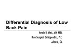 Differential Diagnosis of Low Back Pain
