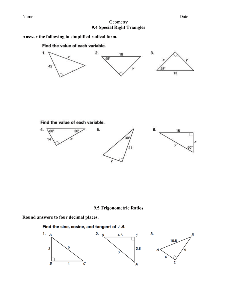 21 21 guided notes trigonometry finding side measures answers Intended For Right Triangle Trigonometry Worksheet Answers