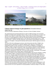 Climate-induced changes in phytoplankton - Pyhäjärvi