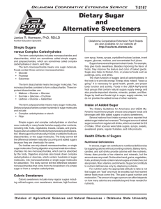 Dietary Sugar and Alternative Sweeteners