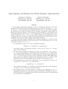 Input Sparsity and Hardness for Robust Subspace Approximation
