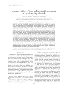 Asymmetric effects of intra- and interspecific competition on a pond